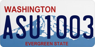 WA license plate ASU1003