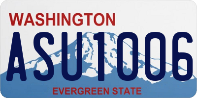 WA license plate ASU1006