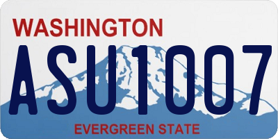 WA license plate ASU1007
