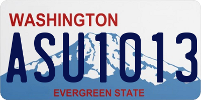 WA license plate ASU1013