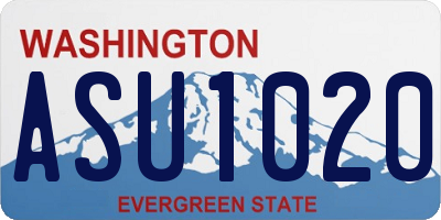 WA license plate ASU1020