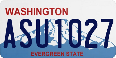 WA license plate ASU1027