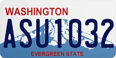 WA license plate ASU1032