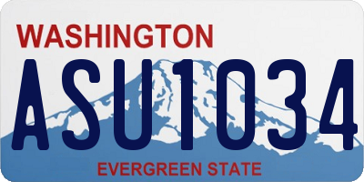 WA license plate ASU1034