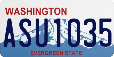 WA license plate ASU1035