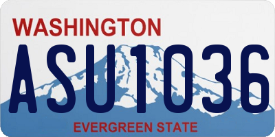 WA license plate ASU1036