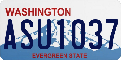 WA license plate ASU1037