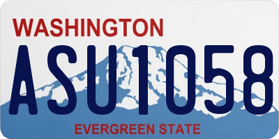 WA license plate ASU1058
