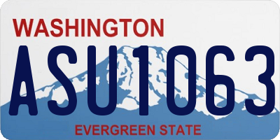 WA license plate ASU1063