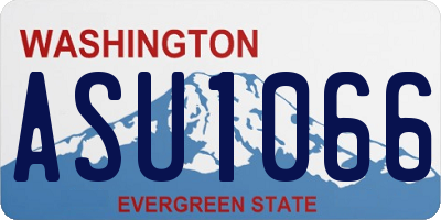 WA license plate ASU1066