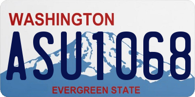 WA license plate ASU1068