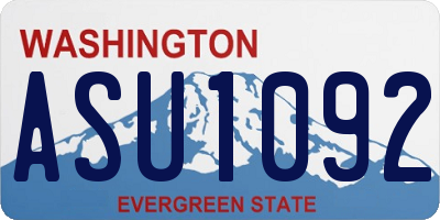 WA license plate ASU1092