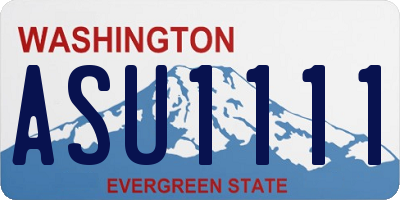 WA license plate ASU1111