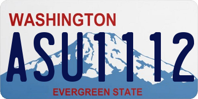 WA license plate ASU1112
