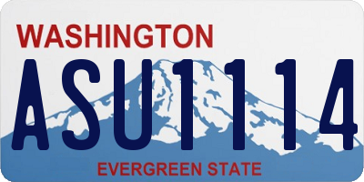WA license plate ASU1114