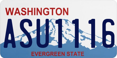 WA license plate ASU1116