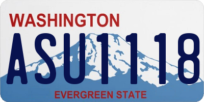 WA license plate ASU1118