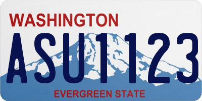WA license plate ASU1123