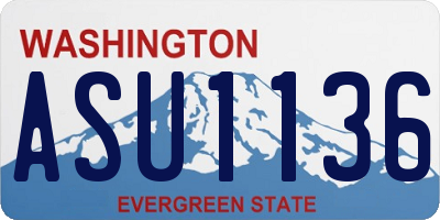 WA license plate ASU1136