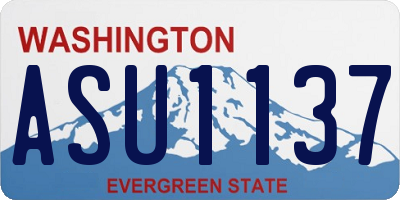 WA license plate ASU1137