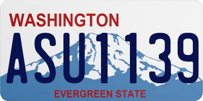 WA license plate ASU1139