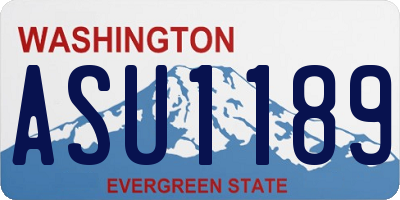 WA license plate ASU1189