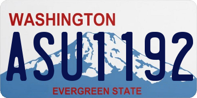 WA license plate ASU1192