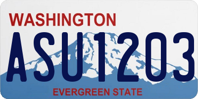 WA license plate ASU1203