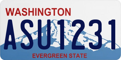 WA license plate ASU1231