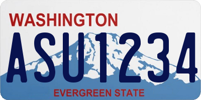 WA license plate ASU1234