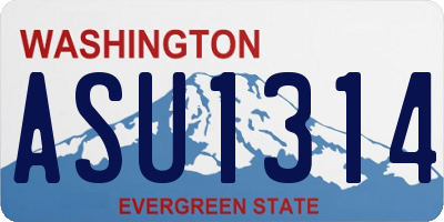 WA license plate ASU1314