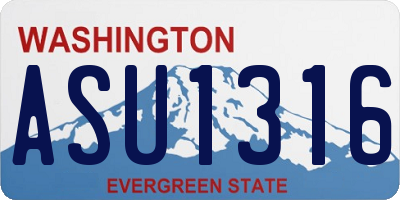 WA license plate ASU1316
