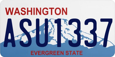 WA license plate ASU1337