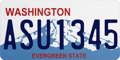 WA license plate ASU1345