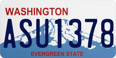 WA license plate ASU1378