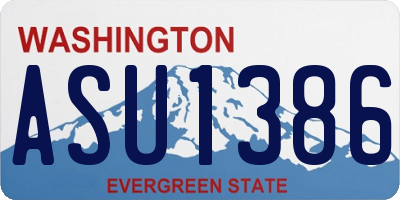 WA license plate ASU1386