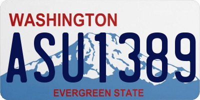 WA license plate ASU1389