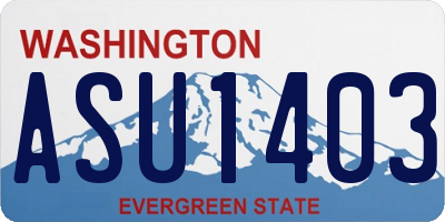 WA license plate ASU1403