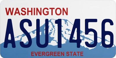 WA license plate ASU1456