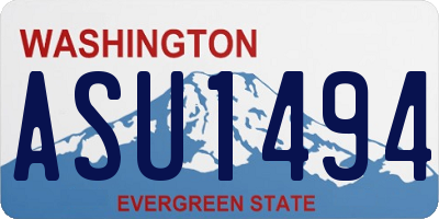 WA license plate ASU1494