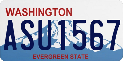 WA license plate ASU1567