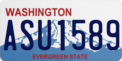 WA license plate ASU1589