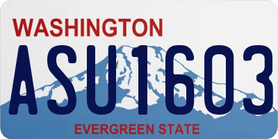 WA license plate ASU1603