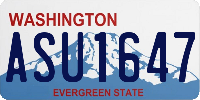 WA license plate ASU1647