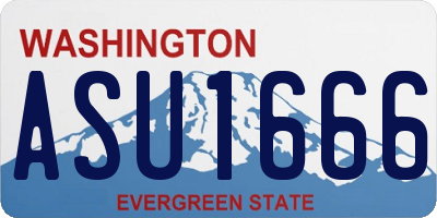 WA license plate ASU1666