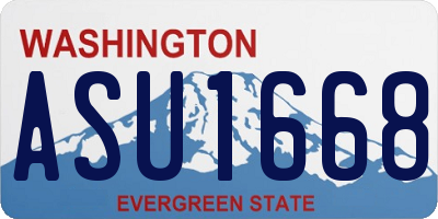 WA license plate ASU1668