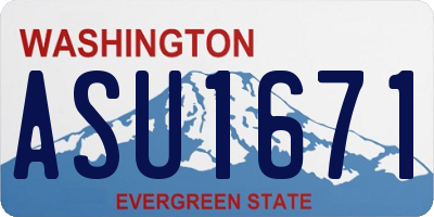 WA license plate ASU1671