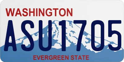 WA license plate ASU1705
