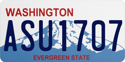 WA license plate ASU1707