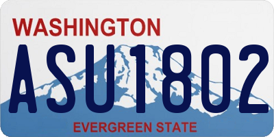 WA license plate ASU1802